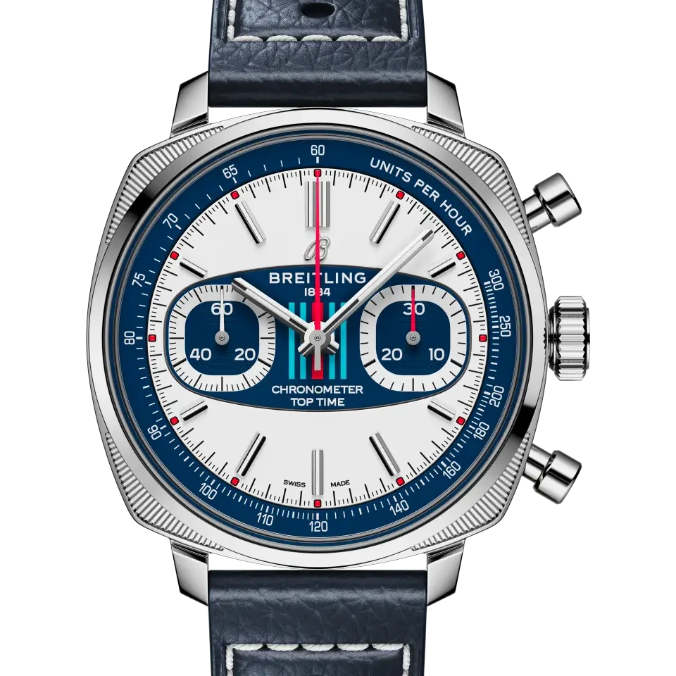 Breitling Top Time B01 Racing, 38 mm, stainless steel, white dial
