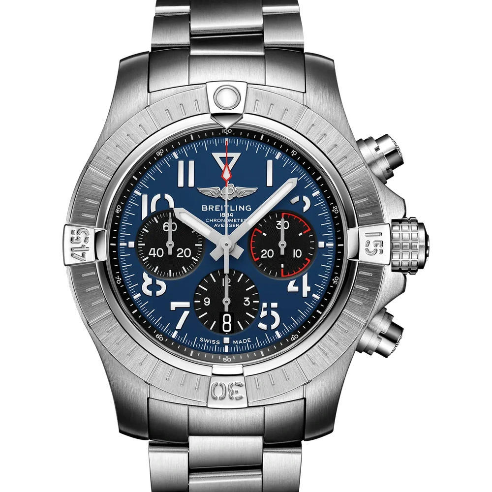 Breitling Avenger B01 Chronograph 45, 45 mm, stainless steel, blue dial