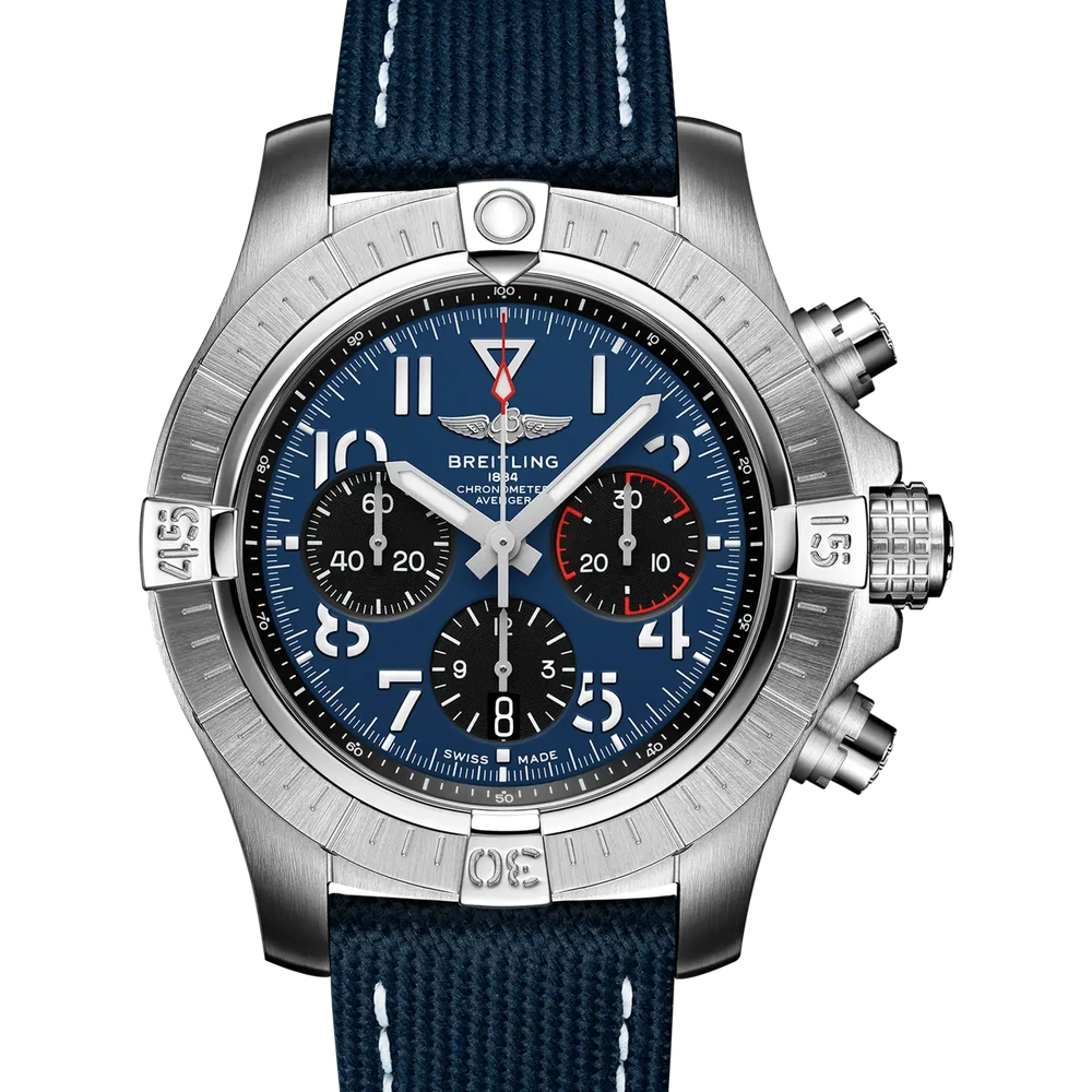 Breitling Avenger B01 Chronograph 45, 45 mm, stainless steel, blue dial