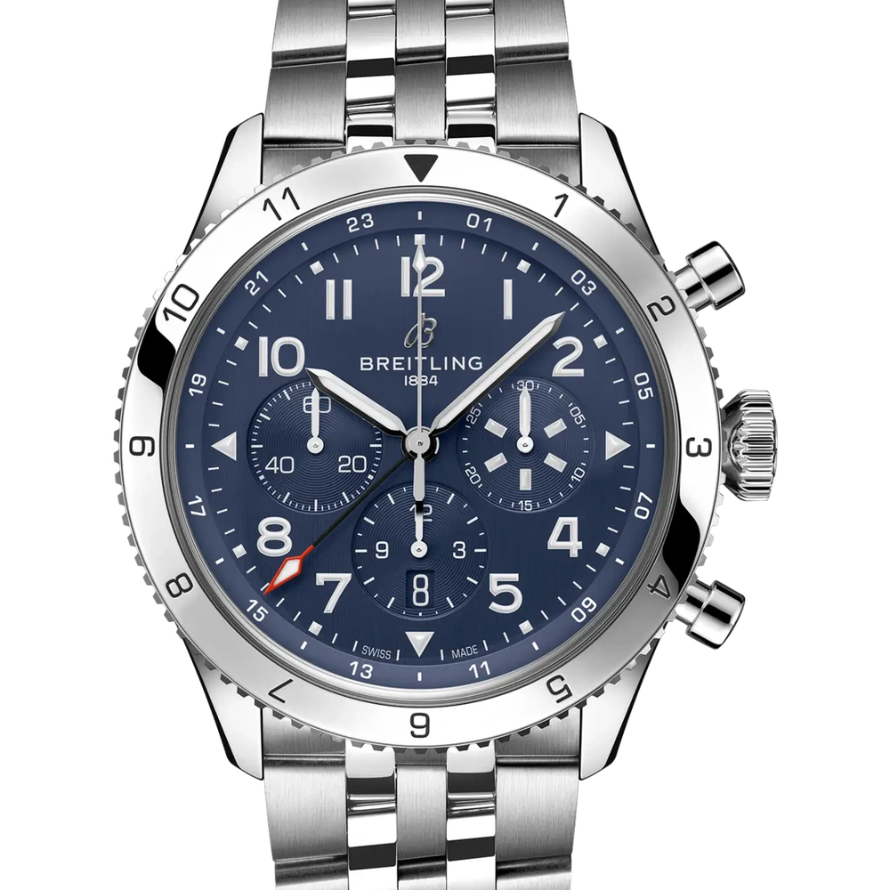 Breitling Super AVI B04 Chronograph GMT 46 Tribute to Vought F4U Corsair, 46 mm, stainless steel, blue dial