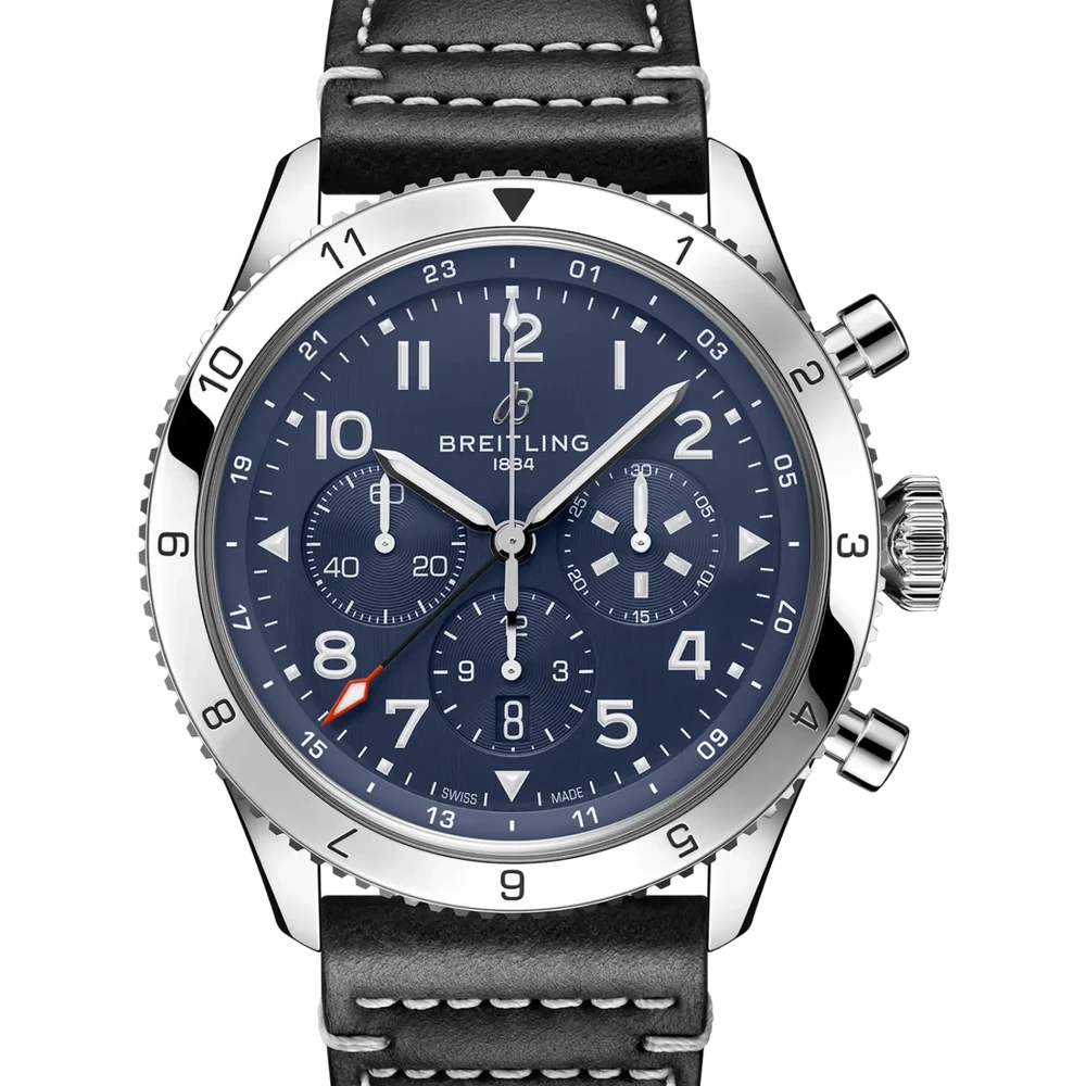 Breitling Super AVI B04 Chronograph GMT 46 Tribute to Vought F4U Corsair, 46 mm, stainless steel, blue dial