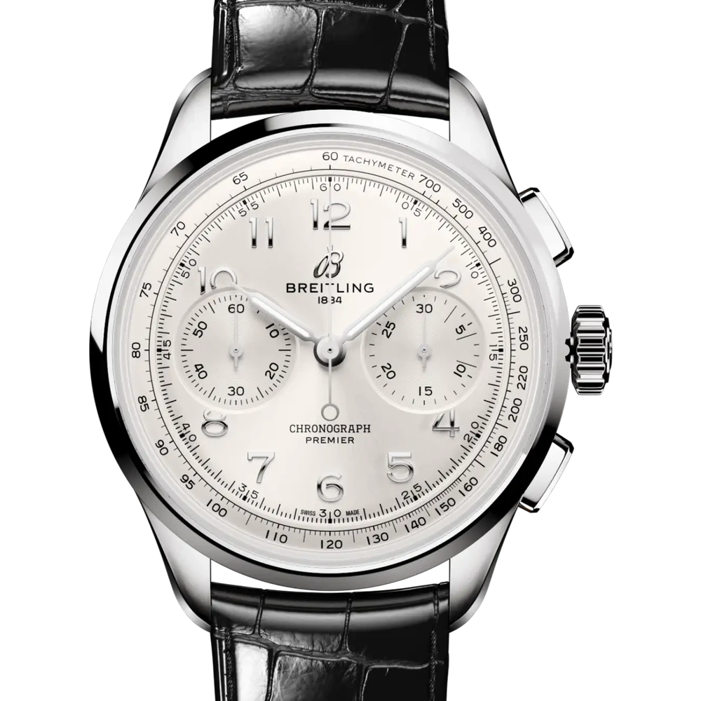 Breitling Premier B09 Chronograph 40, 40 mm, stainless steel, silver dial