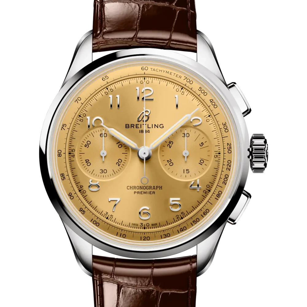 Breitling Premier B09 Chronograph 40, 40 mm, stainless steel, champagne dial