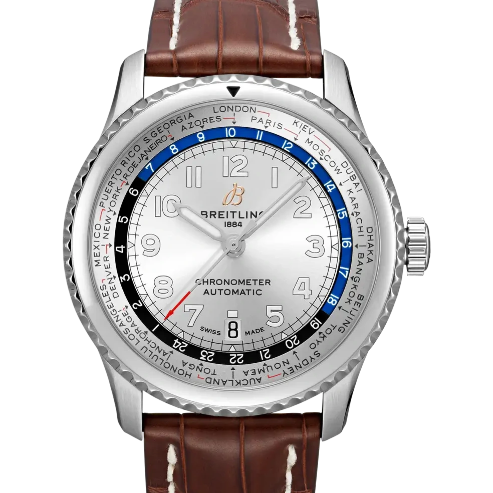 Breitling Aviator 8 B35 Automatic Unitime 43, 43 mm, stainless steel, silver dial