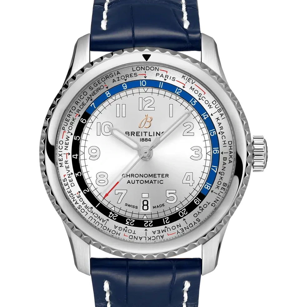 Breitling Aviator 8 B35 Automatic Unitime 43, 43 mm, stainless steel, silver dial