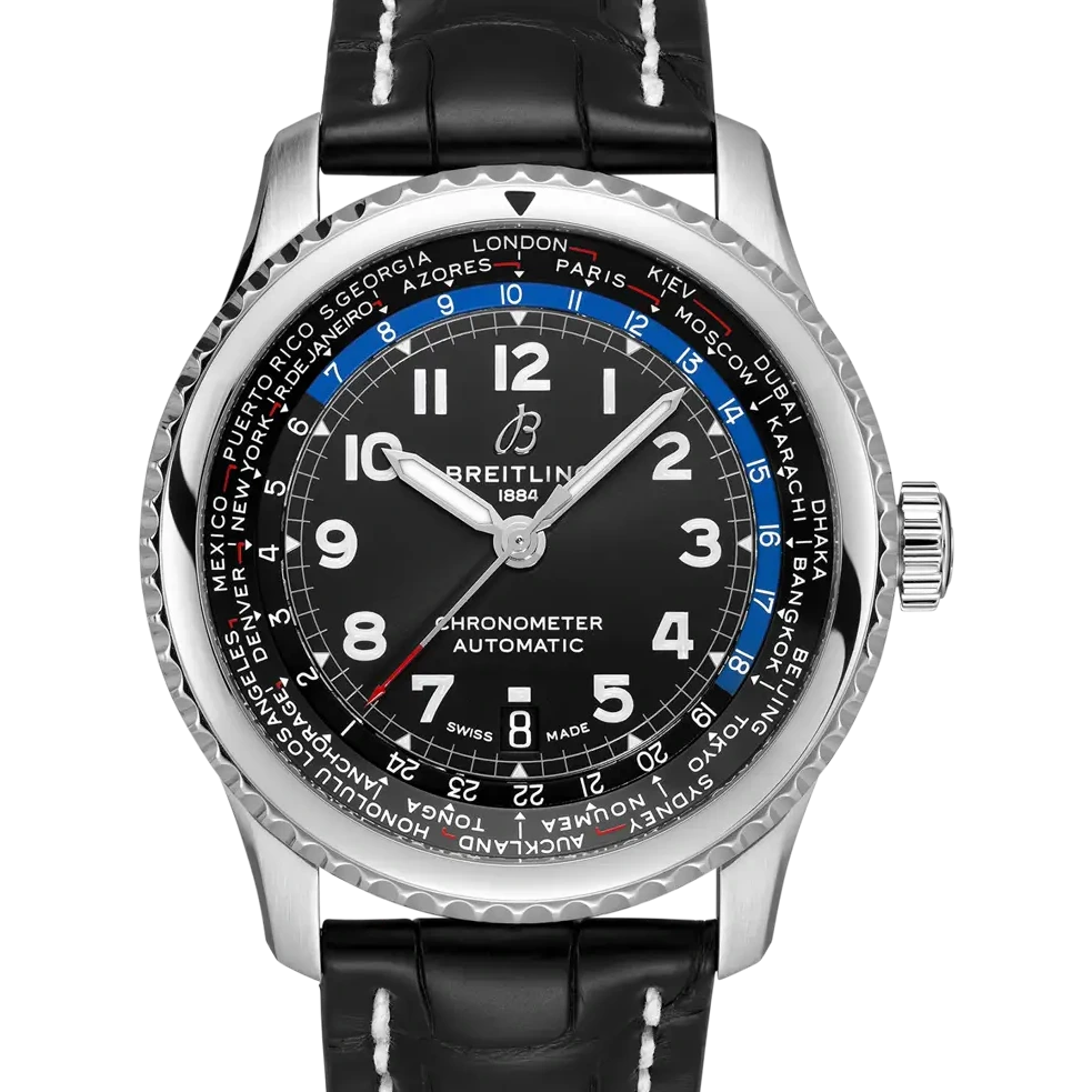 Breitling Aviator 8 B35 Automatic Unitime 43, 43 mm, stainless steel, black dial