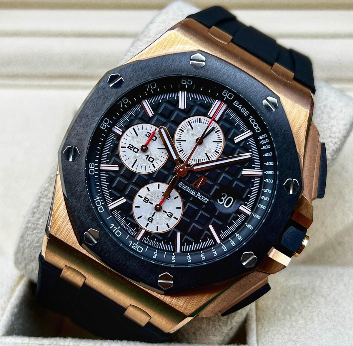 Audemars Piguet Royal Oak Offshore Chronograph 26400RO 44mm Rose Gold Black Dial w/ Box & Papers