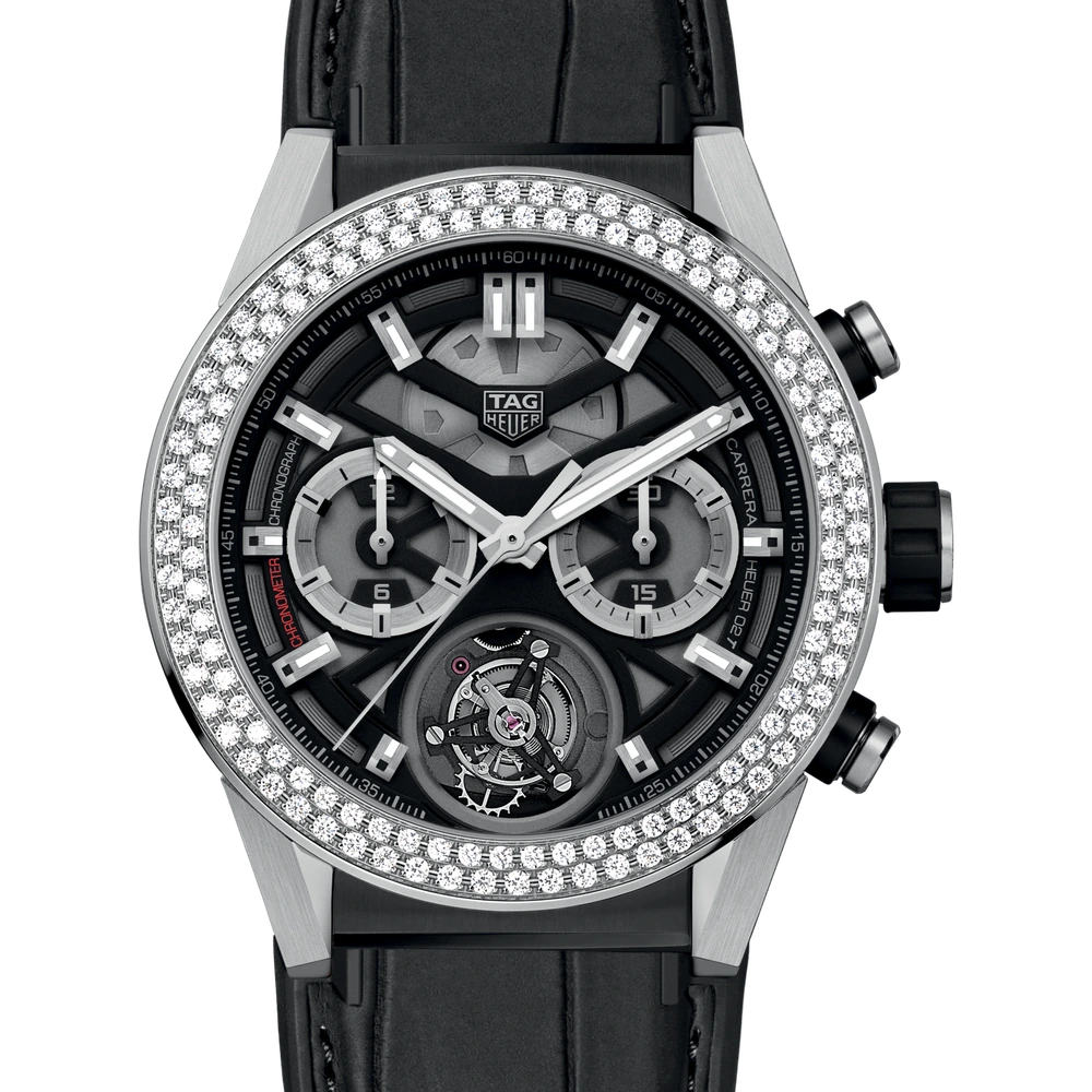 TAG Heuer Chronograph Tourbillon, Automatic, 45 mm, Titanium coated with PVD