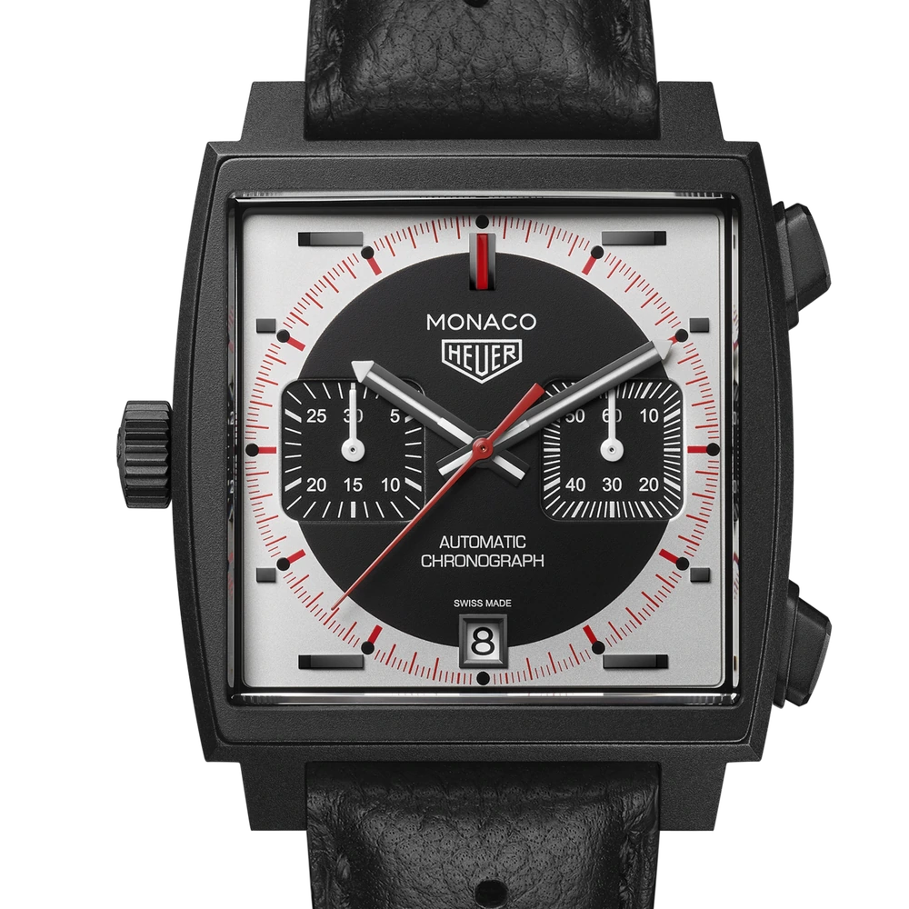 TAG Heuer Chronograph Stopwatch, Automatic, 39 mm, Titanium coated with black DLC