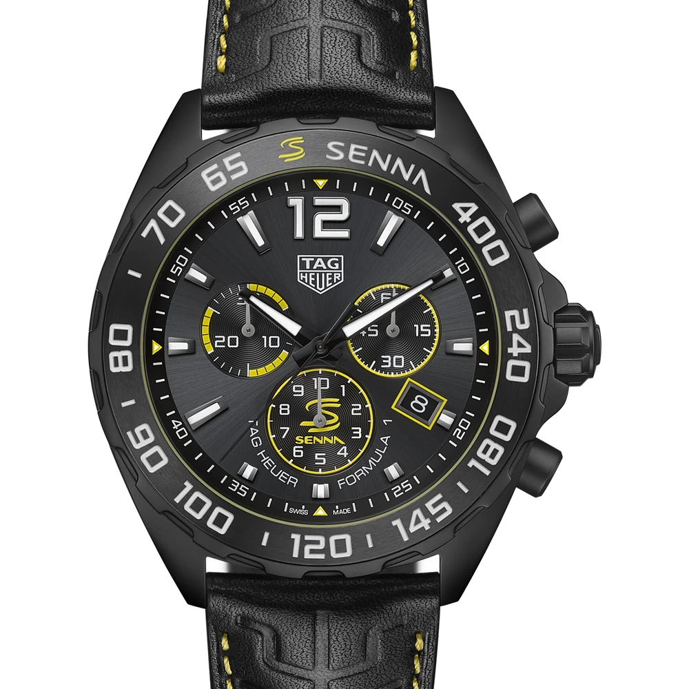 TAG Heuer Senna, Quartz, 43 mm, Steel coated with black DLC