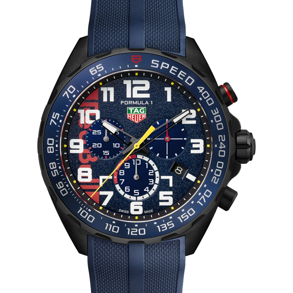 TAG Heuer Chronograph X Oracle Red Bull Racing, Quartz, 43 mm, Steel coated with black DLC