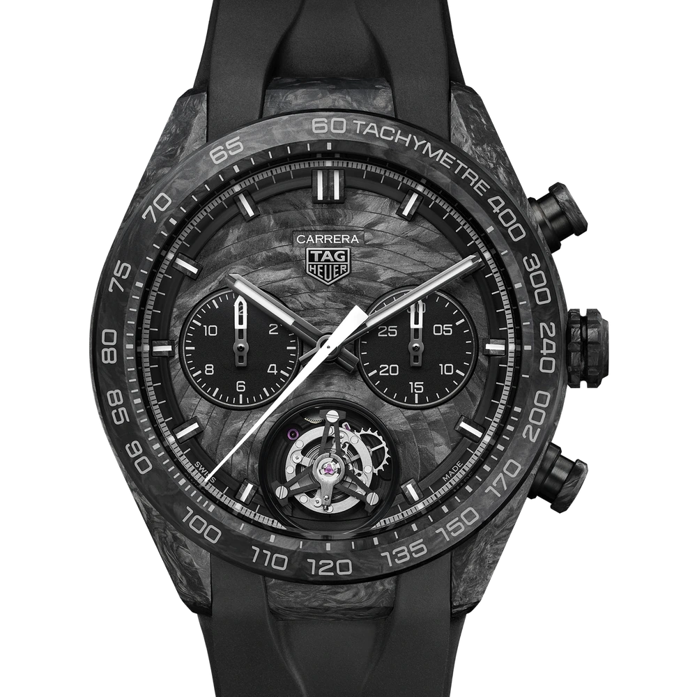 TAG Heuer Chronograph Tourbillon Extreme Sport TH-Carbonspring, Automatic, 44 mm, Titanium coated with black DLC & carbon