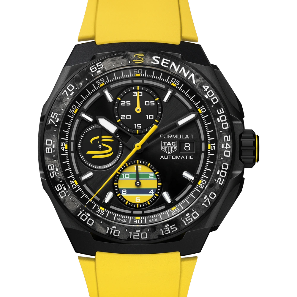 TAG Heuer Chronograph x Senna, Automatic, 44 mm, Titanium coated with black DLC