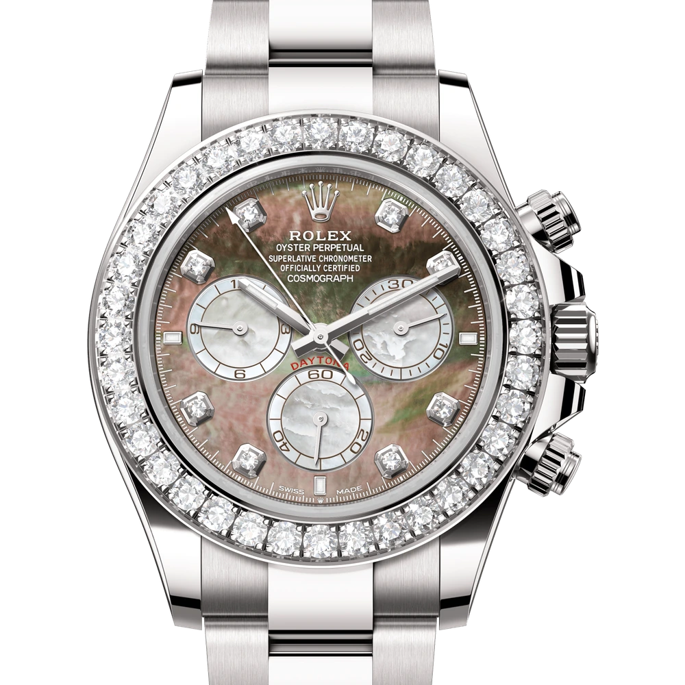 Rolex Cosmograph Daytona Oyster, 40 mm, white gold and diamonds Reference 126579RBR