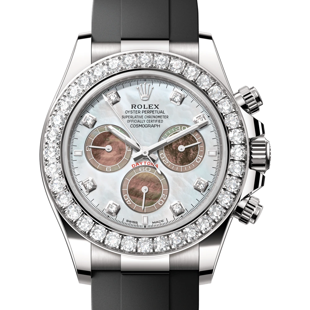 Rolex Cosmograph Daytona Oyster, 40 mm, white gold and diamonds Reference 126589RBR