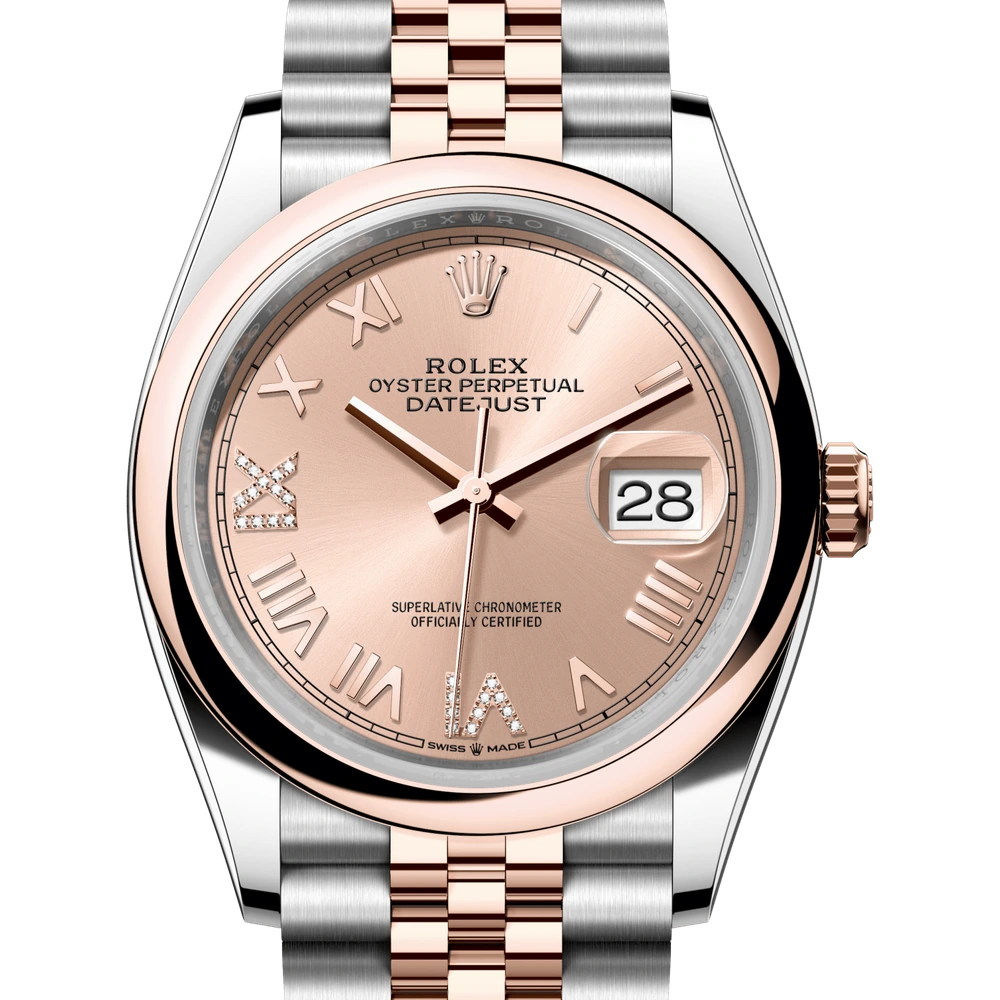 Rolex Datejust 36 Oyster, 36 mm, Oystersteel and Everose gold Reference 126201