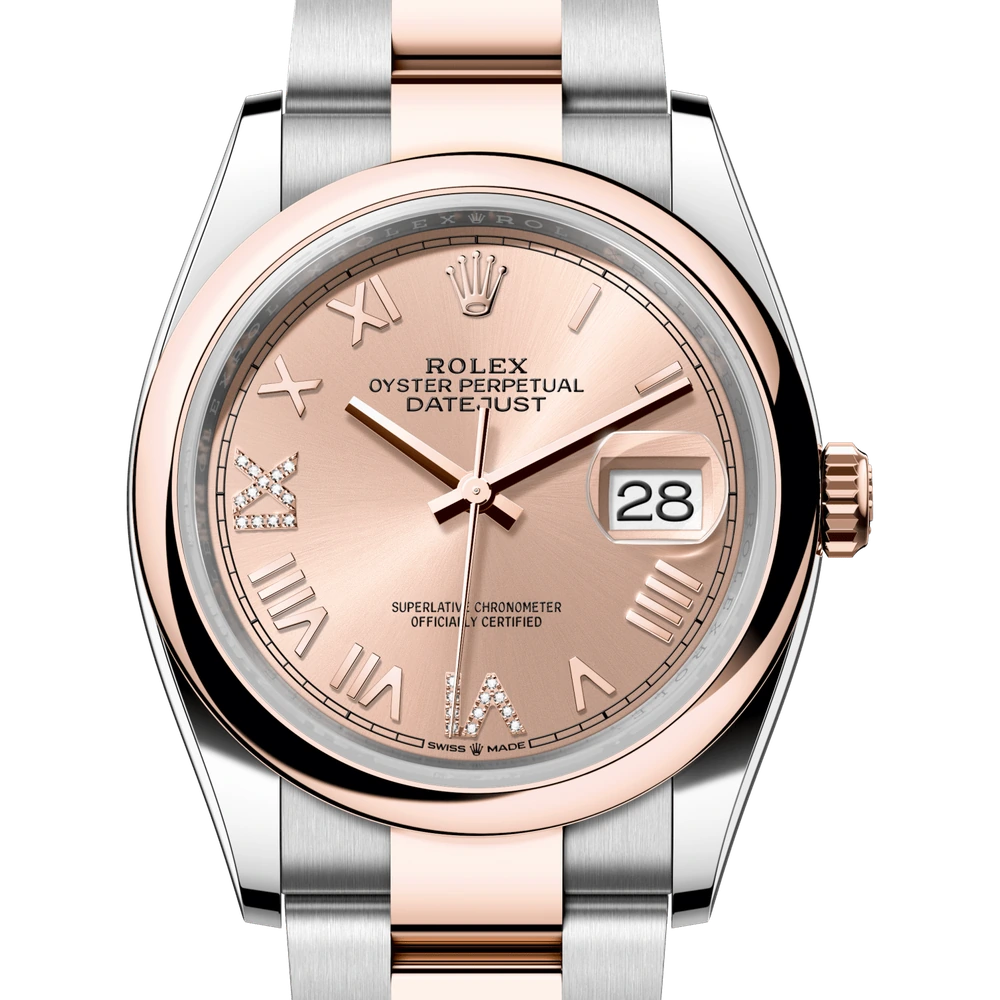 Rolex Datejust 36 Oyster, 36 mm, Oystersteel and Everose gold Reference 126201