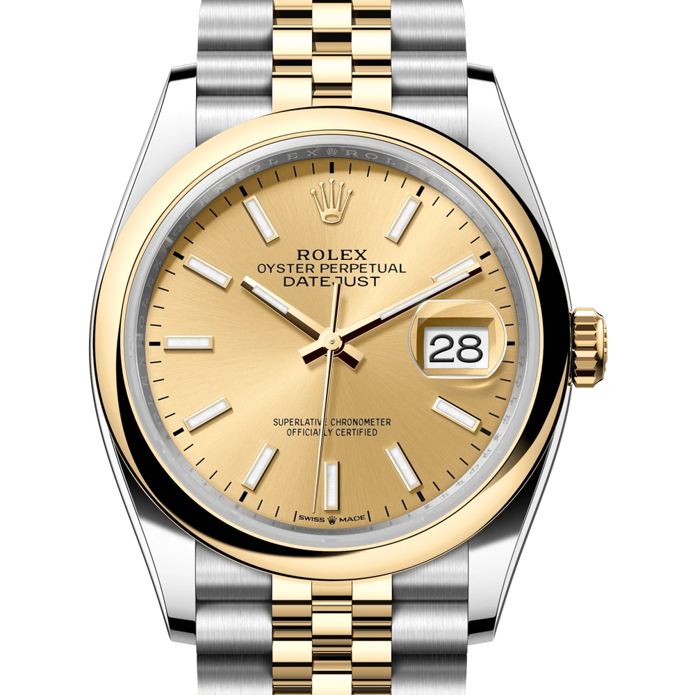 Rolex Datejust 36 Oyster, 36 mm, Oystersteel and yellow gold Reference 126203