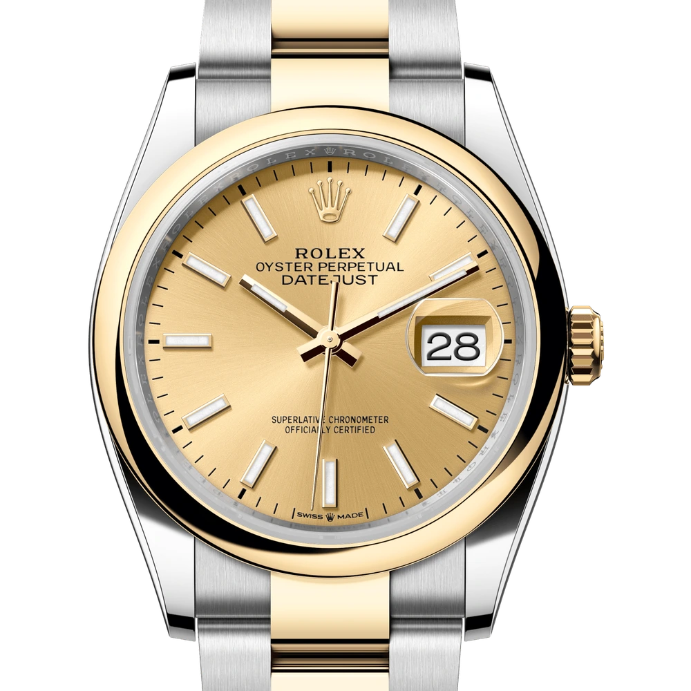 Rolex Datejust 36 Oyster, 36 mm, Oystersteel and yellow gold Reference 126203