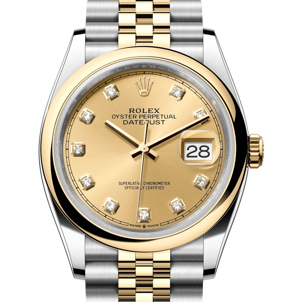 Rolex Datejust 36 Oyster, 36 mm, Oystersteel and yellow gold Reference 126203