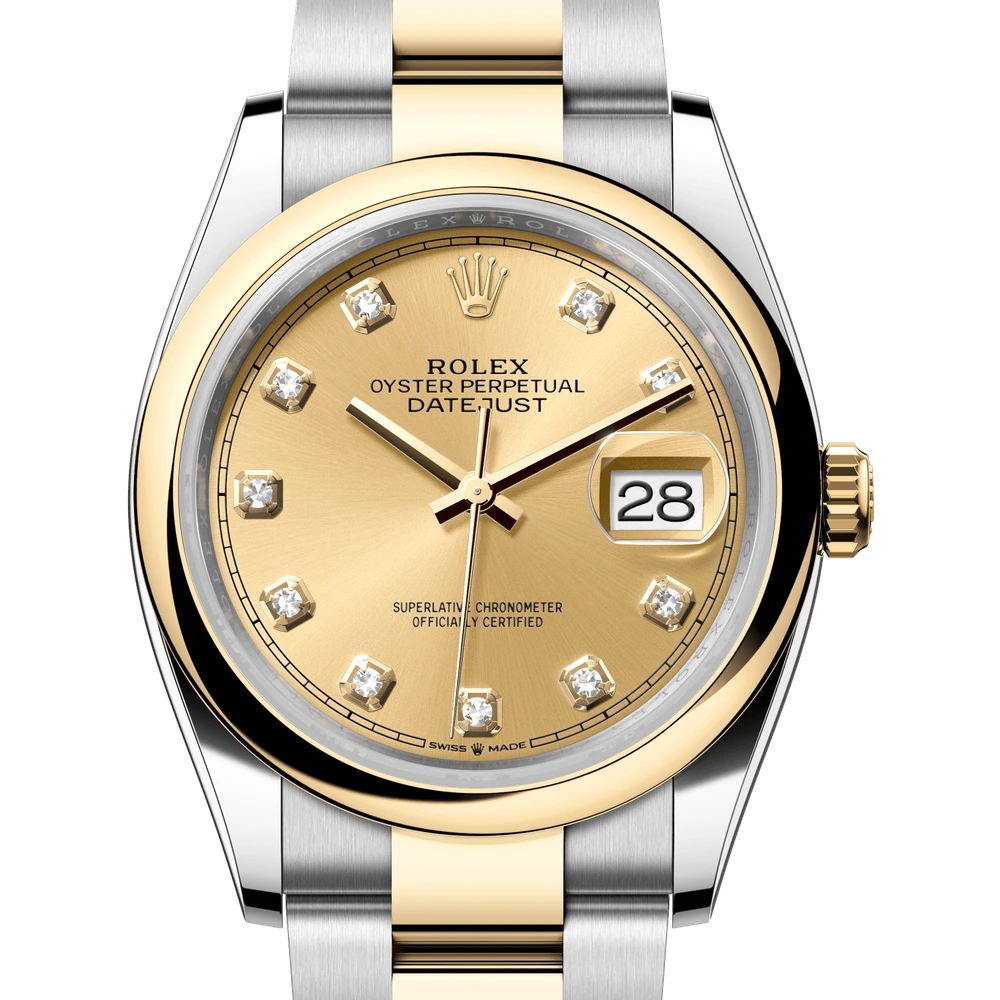 Rolex Datejust 36 Oyster, 36 mm, Oystersteel and yellow gold Reference 126203