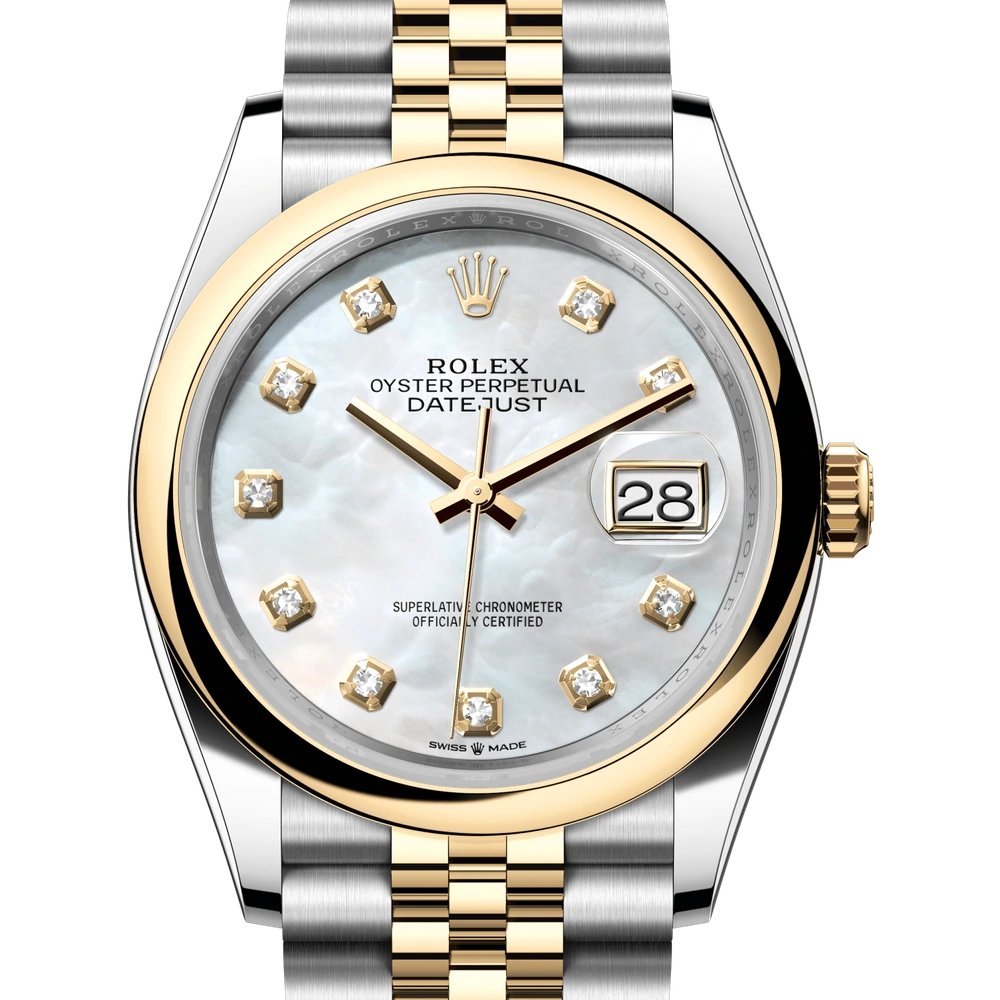 Rolex Datejust 36 Oyster, 36 mm, Oystersteel and yellow gold Reference 126203