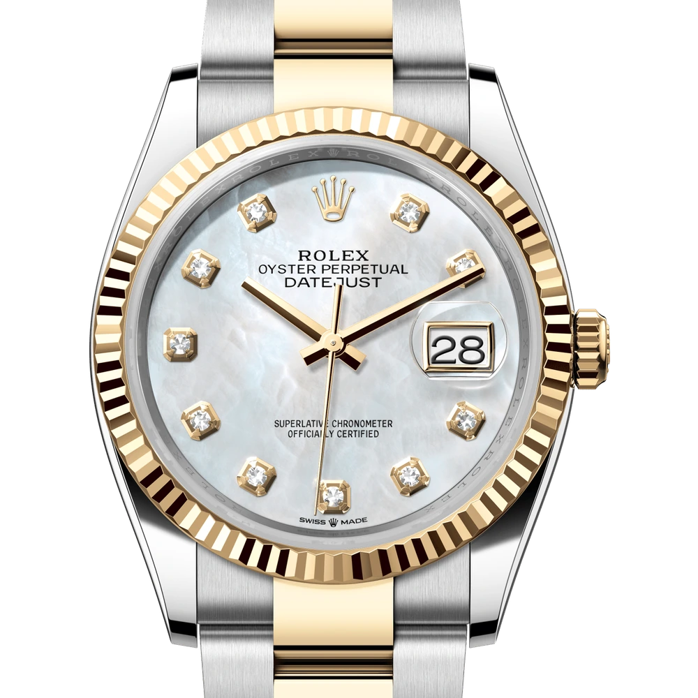 Rolex Datejust 36 Oyster, 36 mm, Oystersteel and yellow gold Reference 126233