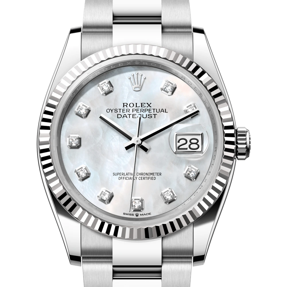 Rolex Datejust 36 Oyster, 36 mm, Oystersteel and white gold Reference 126234