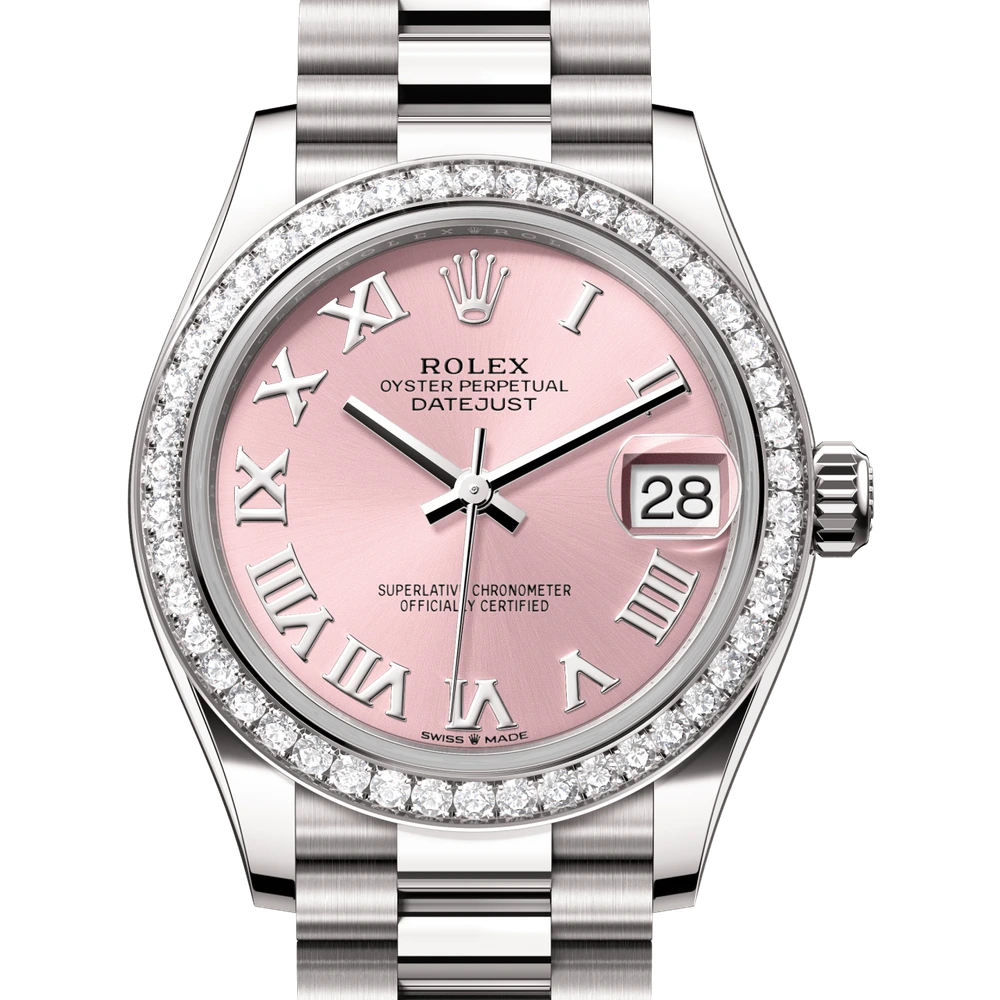 Rolex Datejust 31 Oyster, 31 mm, white gold and diamonds Reference 278289RBR