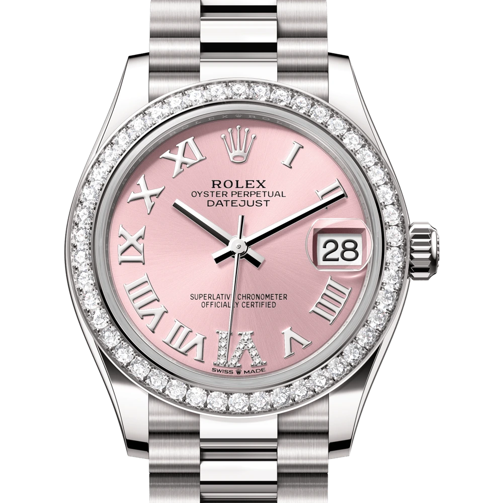 Rolex Datejust 31 Oyster, 31 mm, white gold and diamonds Reference 278289RBR