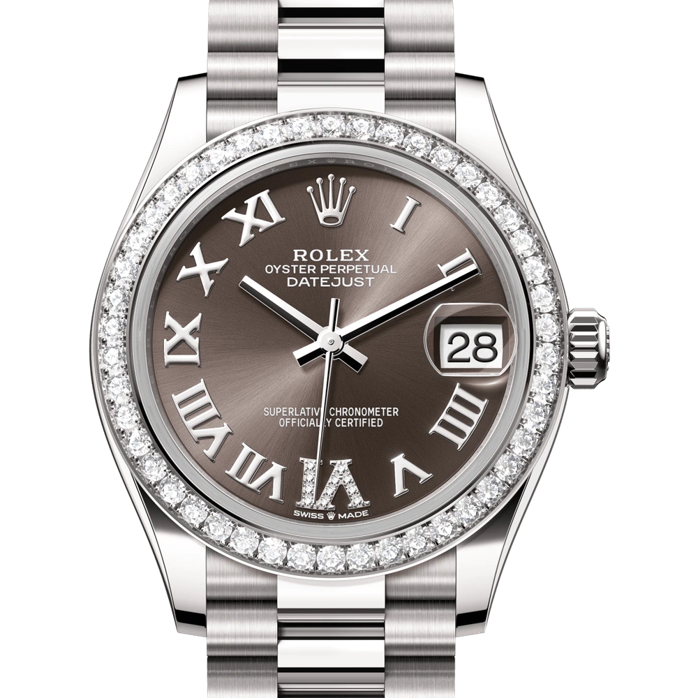 Rolex Datejust 31 Oyster, 31 mm, white gold and diamonds Reference 278289RBR