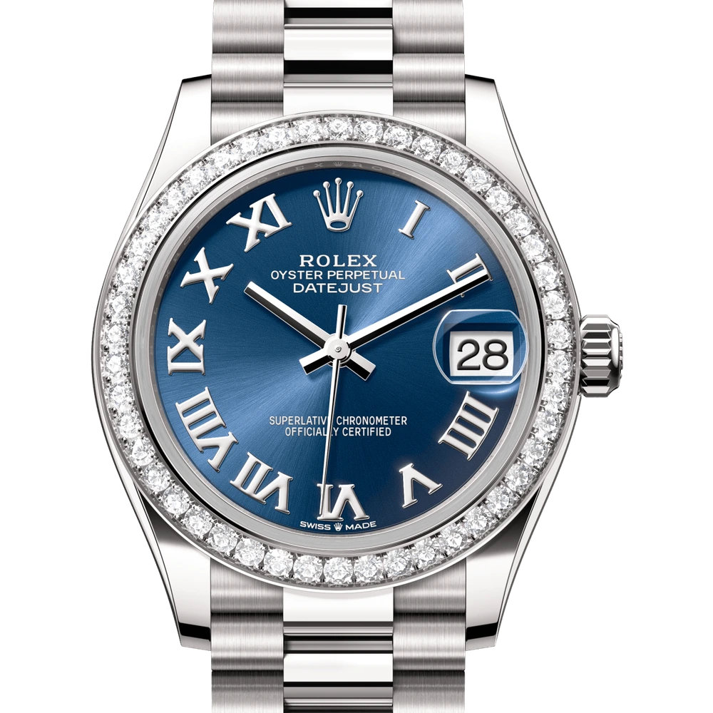Rolex Datejust 31 Oyster, 31 mm, white gold and diamonds Reference 278289RBR