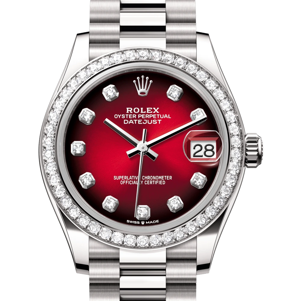 Rolex Datejust 31 Oyster, 31 mm, white gold and diamonds Reference 278289RBR