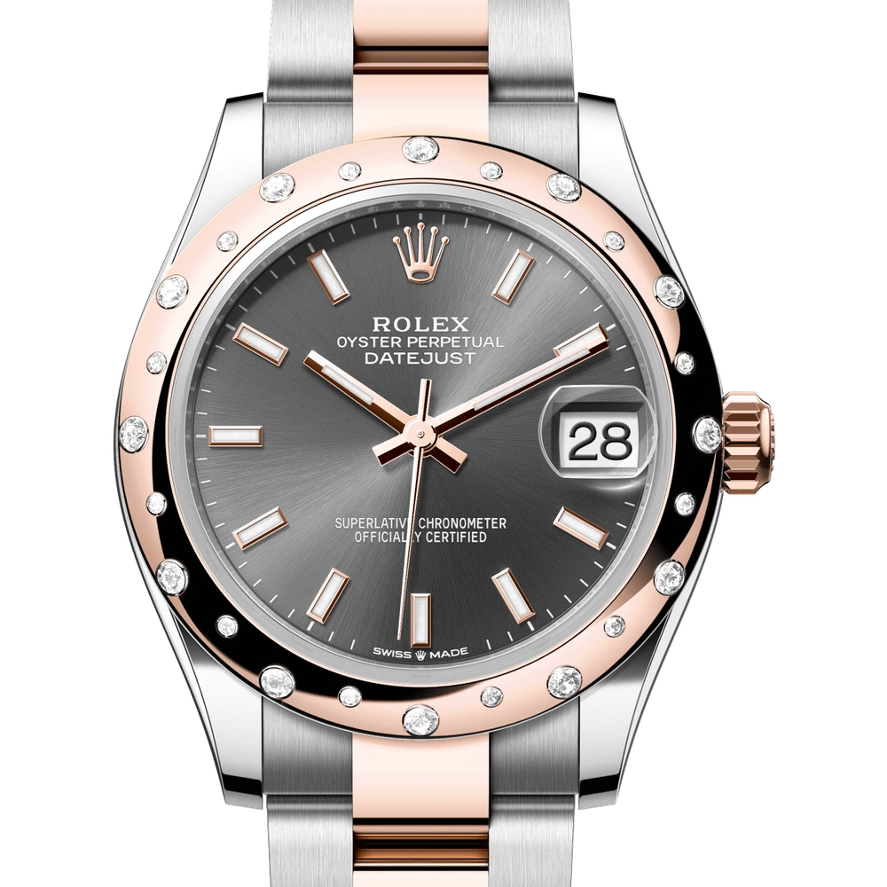 Rolex Datejust 31 Oyster, 31 mm, Oystersteel, Everose gold and diamonds Reference 278341RBR