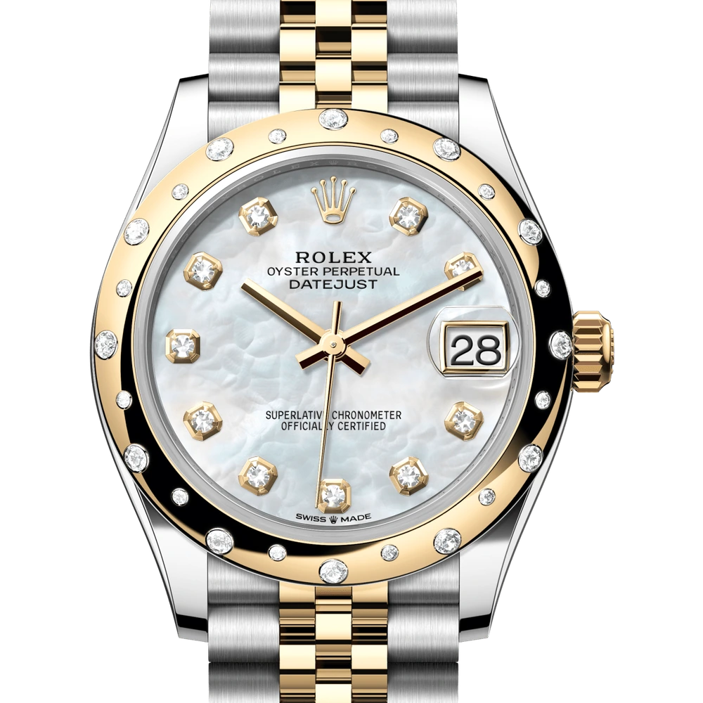 Rolex Datejust 31 Oyster, 31 mm, Oystersteel, yellow gold and diamonds Reference 278343RBR