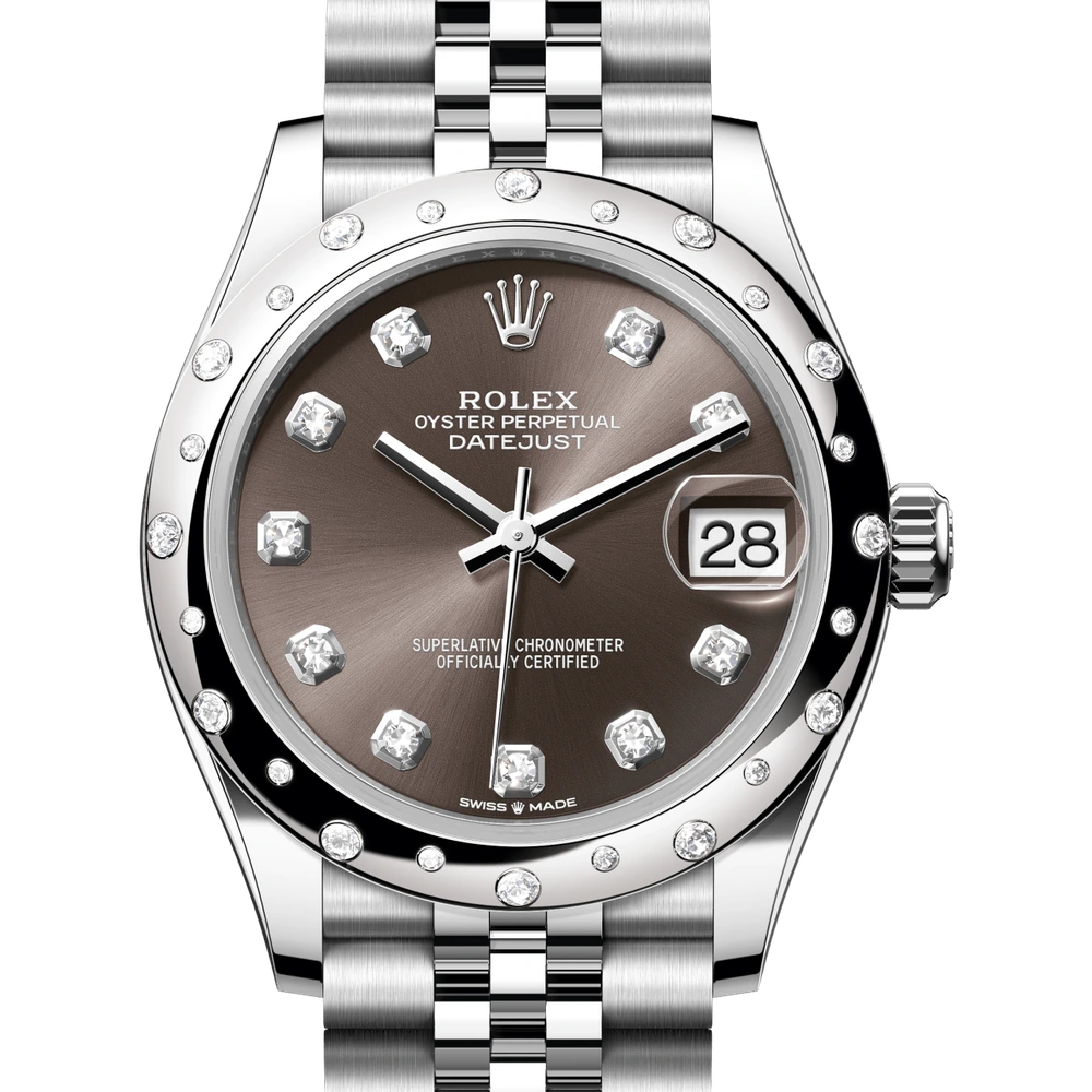 Rolex Datejust 31 Oyster, 31 mm, Oystersteel, white gold and diamonds Reference 278344RBR