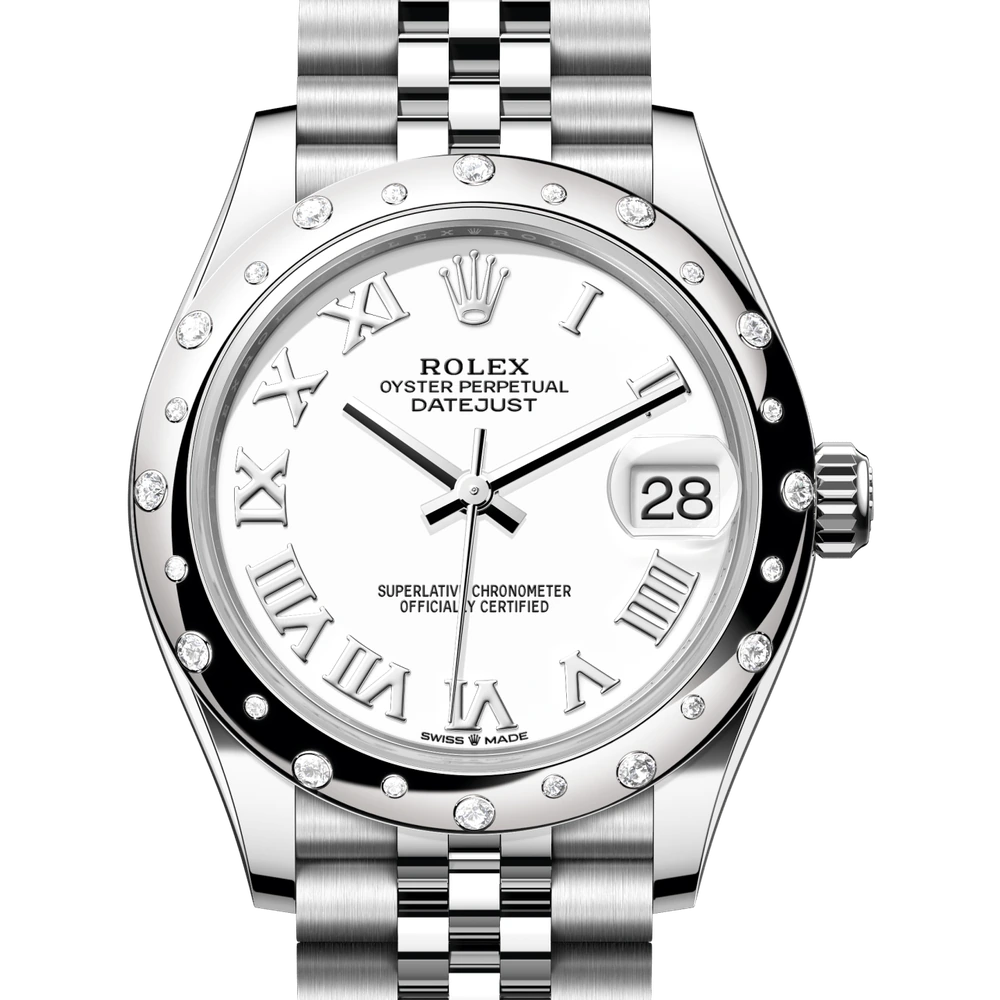 Rolex Datejust 31 Oyster, 31 mm, Oystersteel, white gold and diamonds Reference 278344RBR