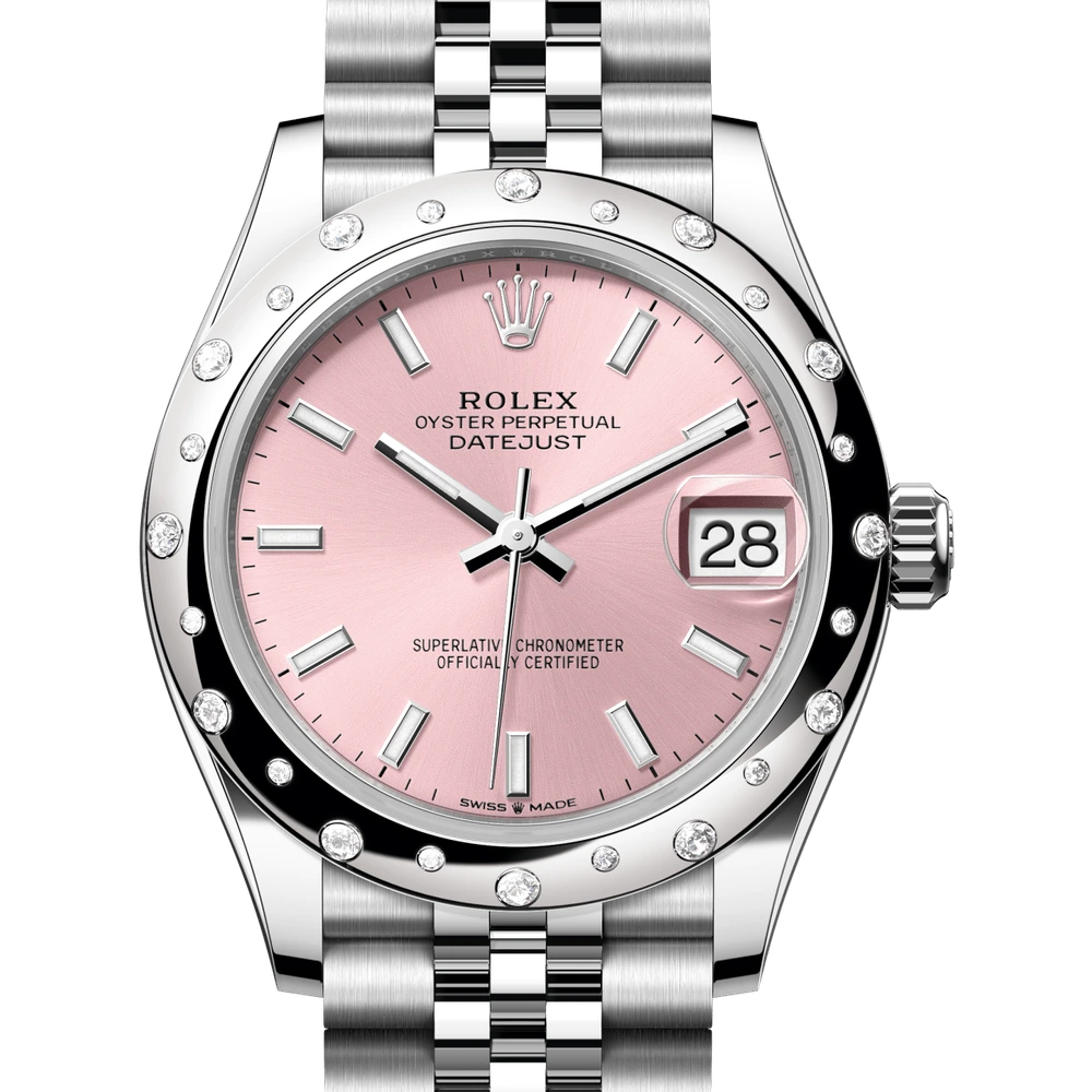 Rolex Datejust 31 Oyster, 31 mm, Oystersteel, white gold and diamonds Reference 278344RBR