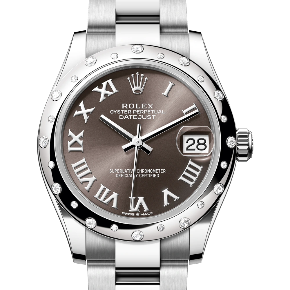 Rolex Datejust 31 Oyster, 31 mm, Oystersteel, white gold and diamonds Reference 278344RBR