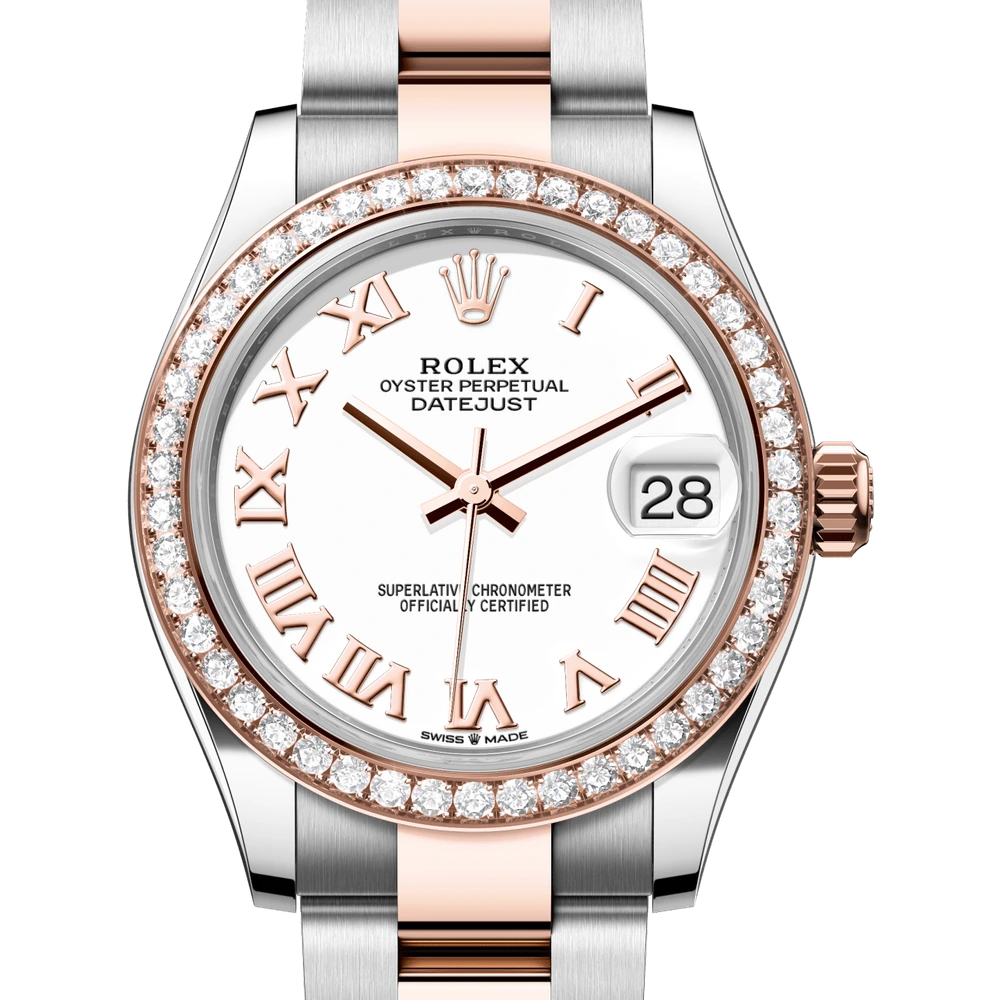 Rolex Datejust 31 Oyster, 31 mm, Oystersteel, Everose gold and diamonds Reference 278381RBR
