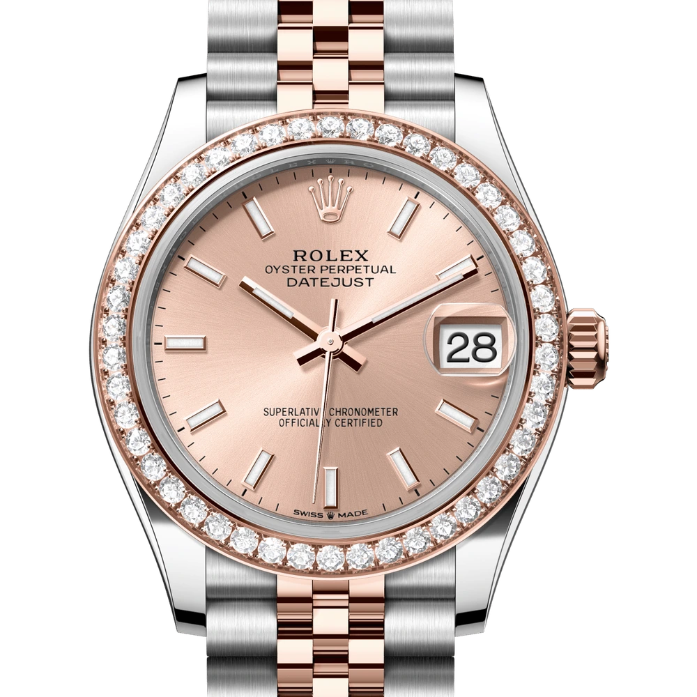 Rolex Datejust 31 Oyster, 31 mm, Oystersteel, Everose gold and diamonds Reference 278381RBR