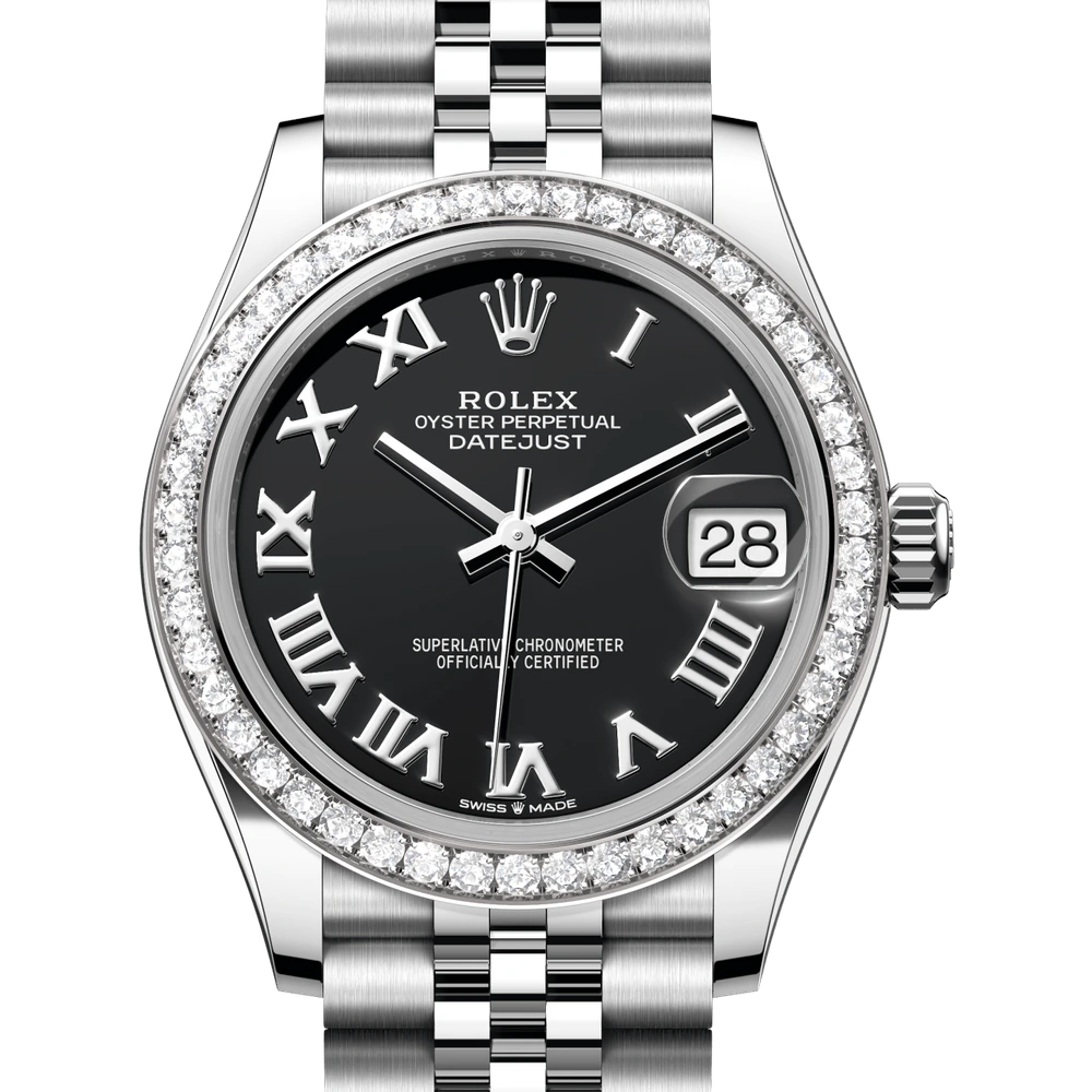 Rolex Datejust 31 Oyster, 31 mm, Oystersteel, white gold and diamonds Reference 278384RBR