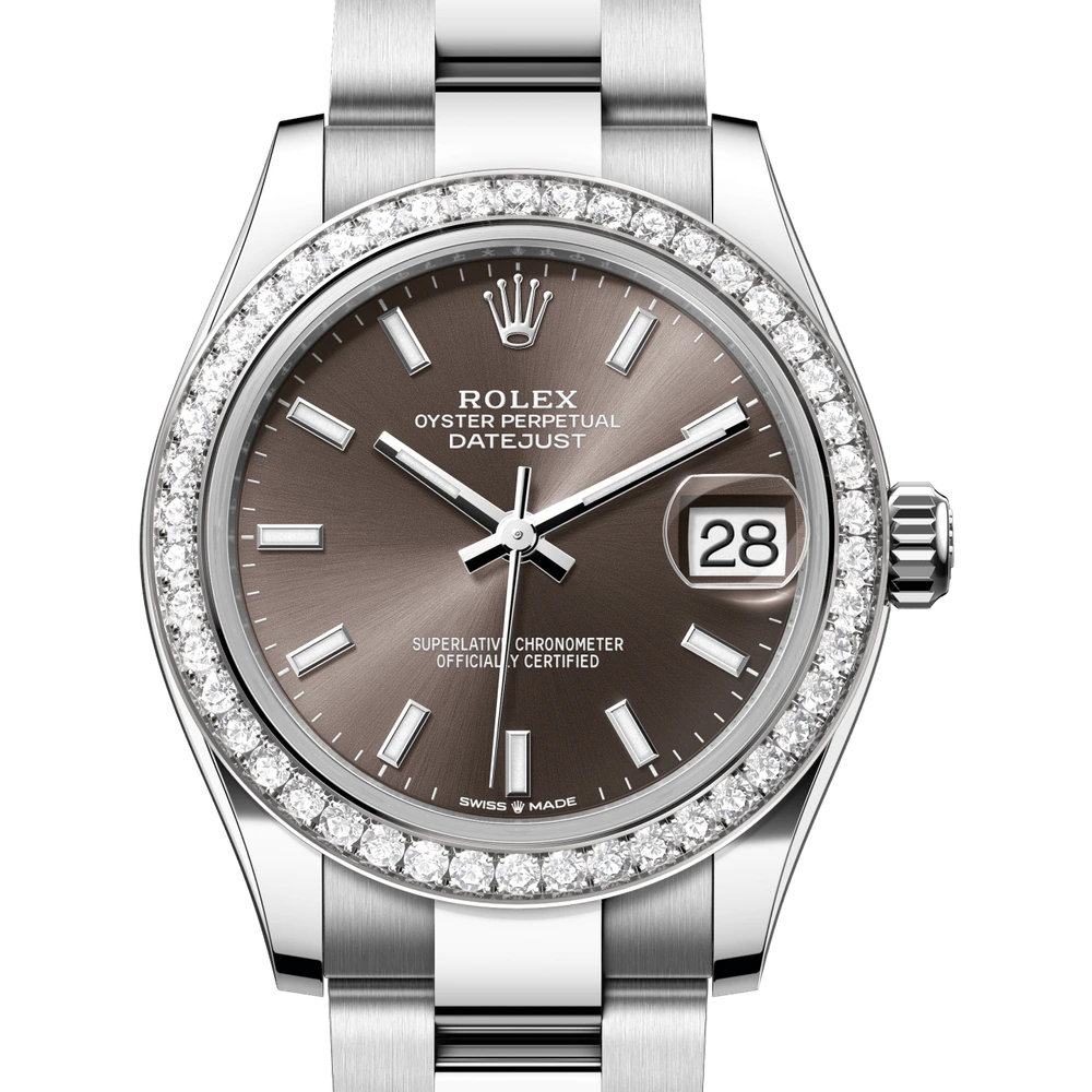 Rolex Datejust 31 Oyster, 31 mm, Oystersteel, white gold and diamonds Reference 278384RBR