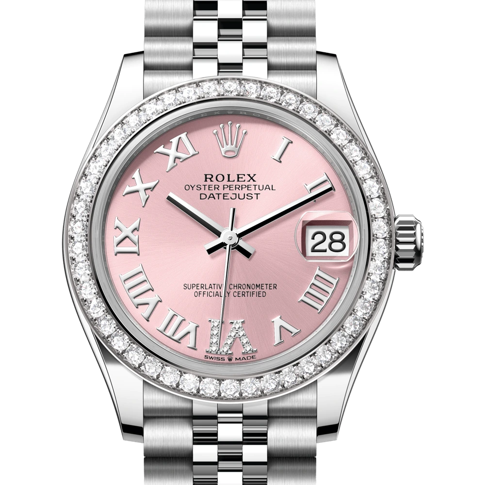 Rolex Datejust 31 Oyster, 31 mm, Oystersteel, white gold and diamonds Reference 278384RBR