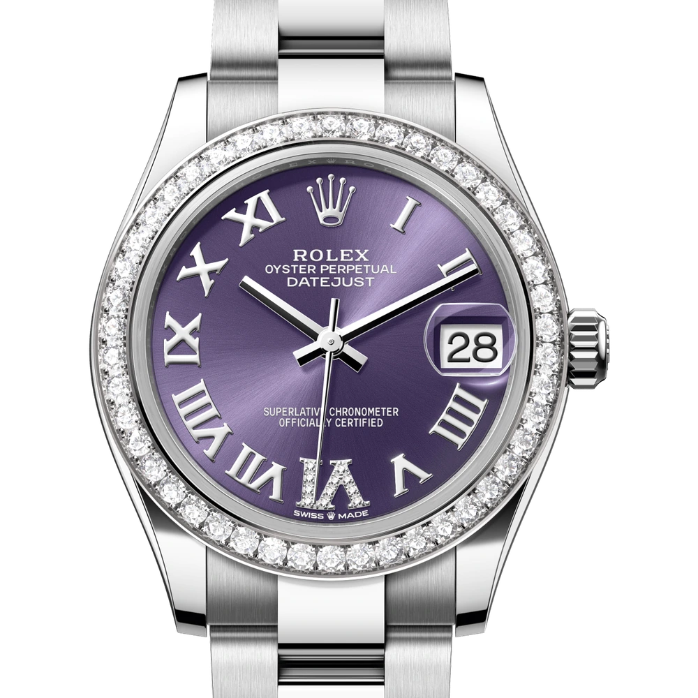 Rolex Datejust 31 Oyster, 31 mm, Oystersteel, white gold and diamonds Reference 278384RBR