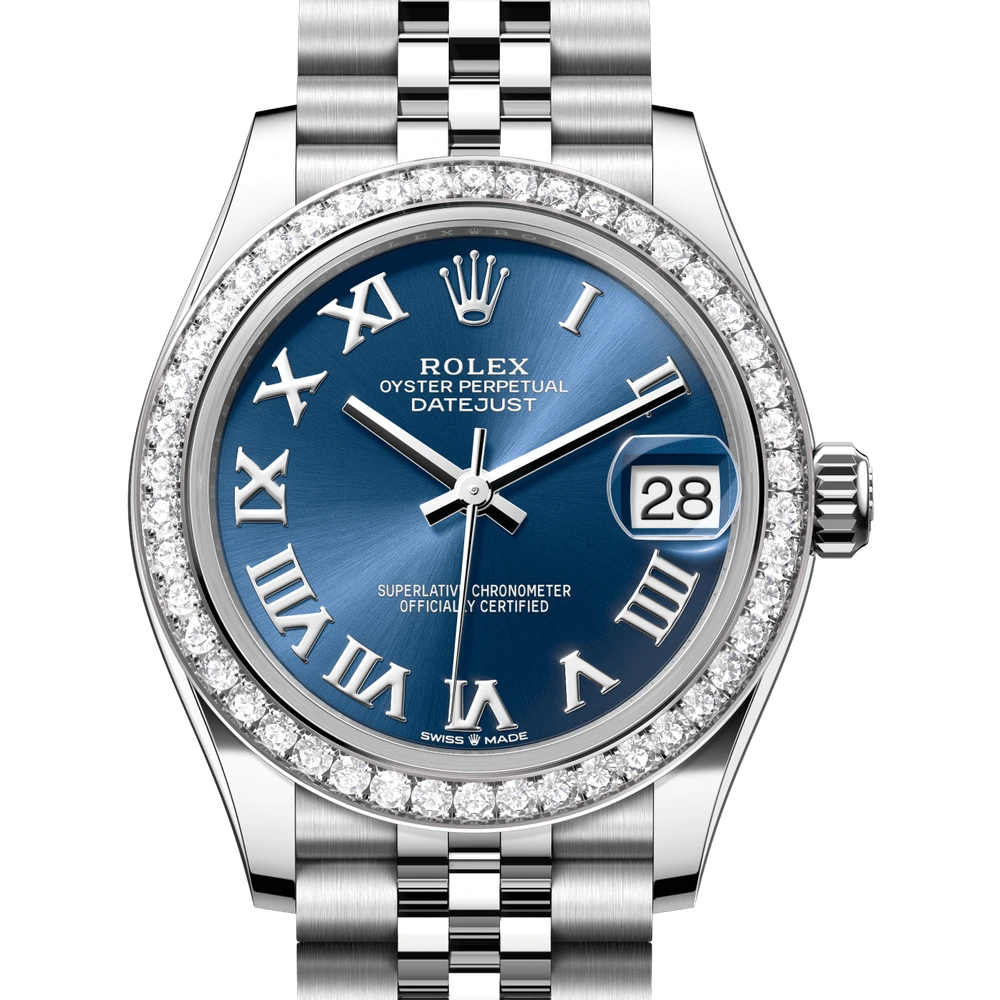 Rolex Datejust 31 Oyster, 31 mm, Oystersteel, white gold and diamonds Reference 278384RBR