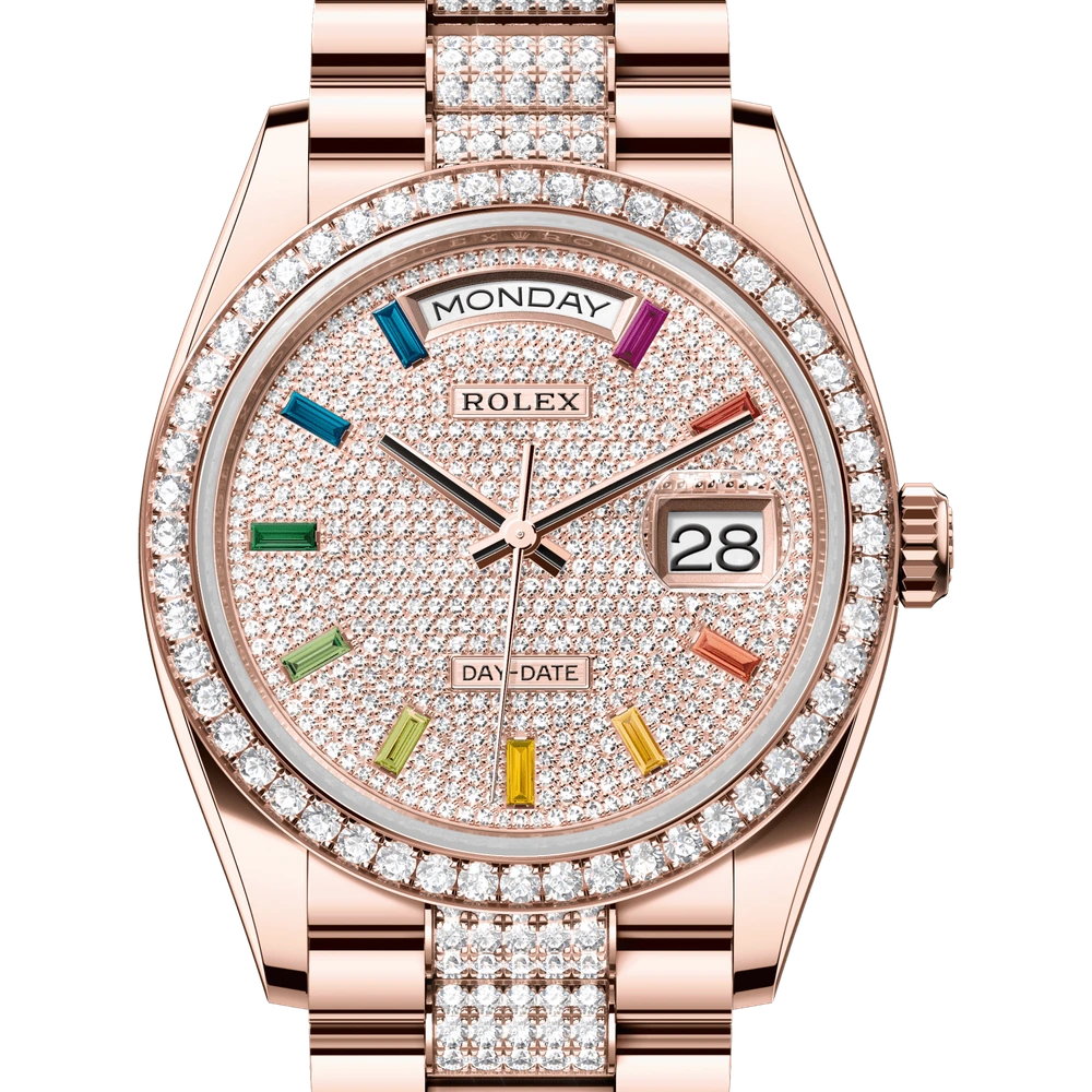 Rolex Day-Date 36 Oyster, 36 mm, Everose gold and diamonds Reference 128345RBR