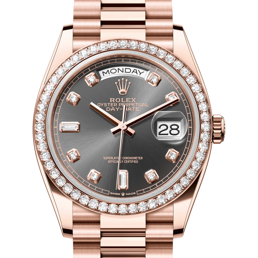 Rolex Day-Date 36 Oyster, 36 mm, Everose gold and diamonds Reference 128345RBR