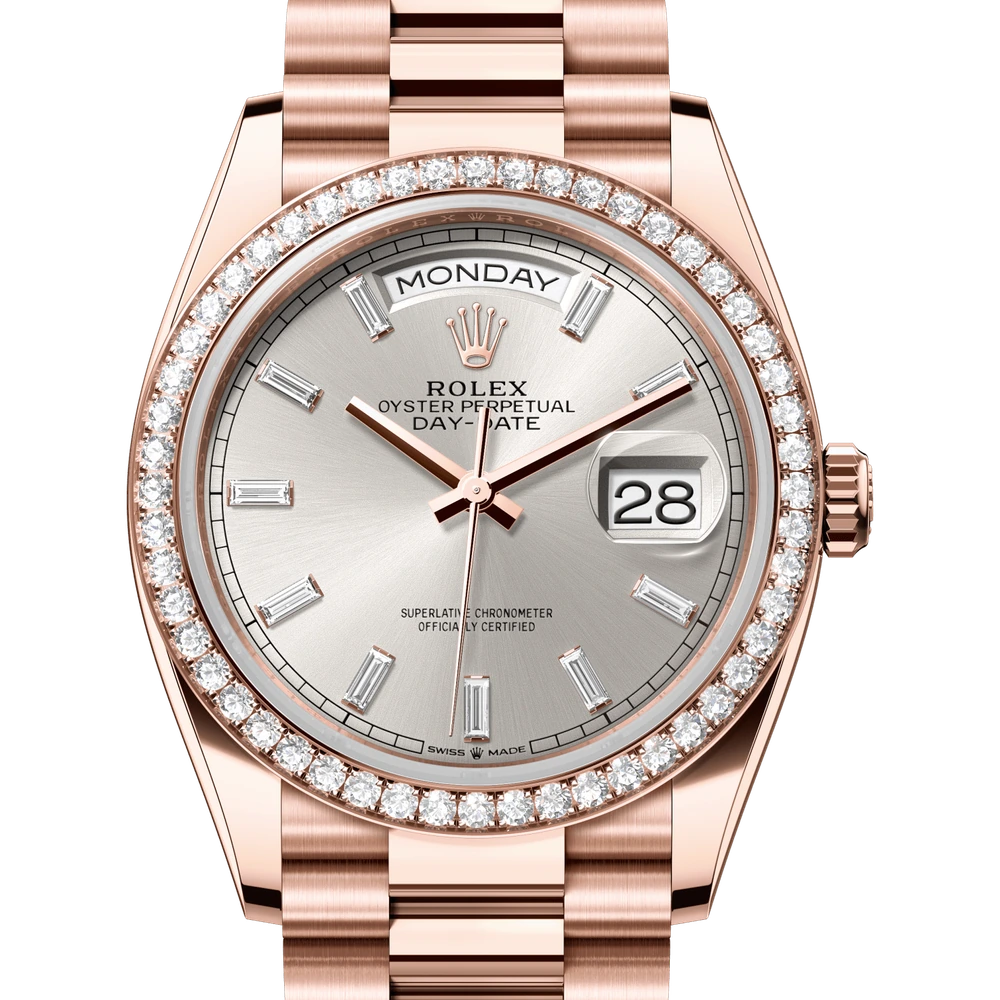 Rolex Day-Date 36 Oyster, 36 mm, Everose gold and diamonds Reference 128345RBR