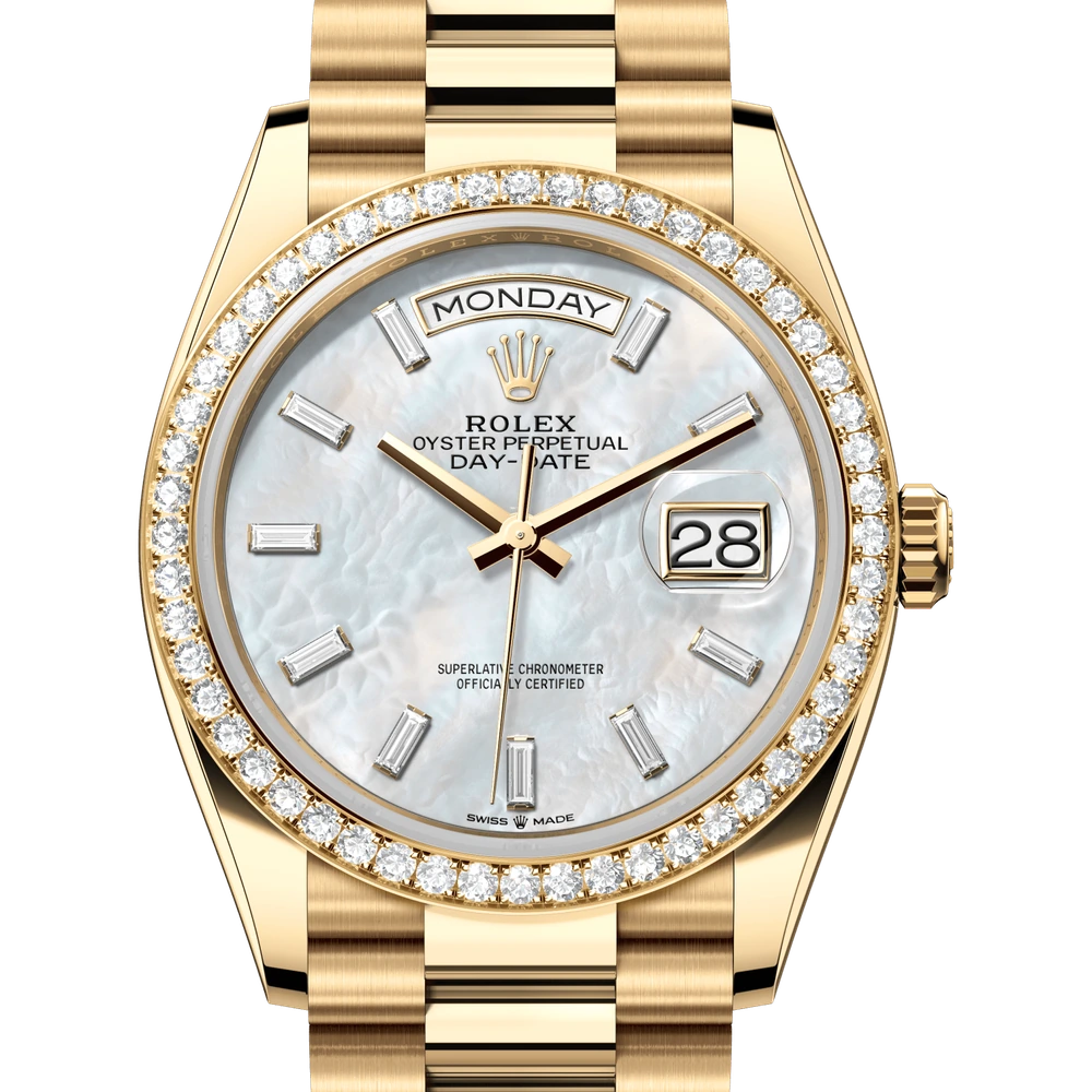 Rolex Day-Date 36 Oyster, 36 mm, yellow gold and diamonds Reference 128348RBR